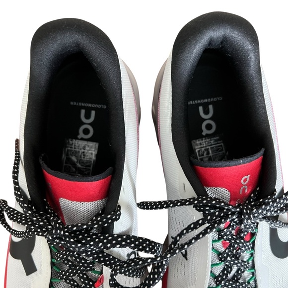 On Women’s Cloudmonster 2 Ivory Red Comfy Lightweight Running Shoes Size 9 - Picture 5 of 10